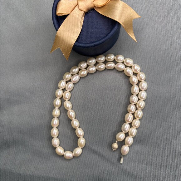 925 Silver Natural Pearl Necklace - Picture 7 of 7